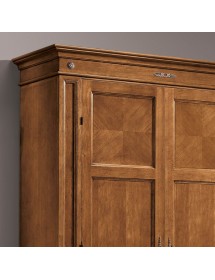 MOBILI 2G - Armadio classico 2 porte 2 cassetti Legno bassano 143x56x210 vista frontale