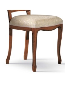 MOBILI 2G - Sedia classica imbottita tessuto legno bassano 49x52x96 vista laterale gambe