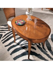 MOBILI 2G - Tavolo ovale allungabile Classico Legno Intarsio bassano 80x110x79 vista frontale