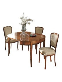 MOBILI 2G - Tavolo ovale allungabile Classico Legno Intarsio bassano 80x110x79 vista frontale