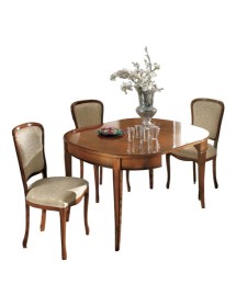 MOBILI 2G - Tavolo ovale allungabile Classico Legno Intarsio bassano 80x110x79 vista frontale