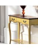 MOBILI 2G - Consolle classica 2 cassetti legno giallo shabby bicolore 88X33x79 vista frontale
