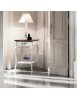 MOBILI 2G - Consolle porta lampada 1 cassetto legno bianco shabby bicolore 52X52x78 VISTA FRONTALE