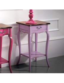 MOBILI 2G - Consolle classica 1 cassetto legno lilla shabby bicolore 50X36x78 vista frontale