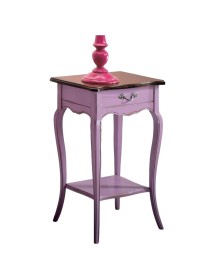 MOBILI 2G - Consolle classica 1 cassetto legno lilla shabby bicolore 50X36x78 vista frontale
