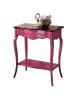 MOBILI 2G - Consolle classica 1 cassetto legno rosa shabby bicolore 71X37x74 VISTA FRONTALE