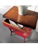 MOBILI 2G - Consolle porta telefono 1 cassetto legno rosso shabby bicolore 50X36x78 VISTA FRONTALE