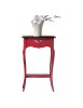 MOBILI 2G - Consolle porta telefono 1 cassetto legno rosso shabby bicolore 50X36x78 VISTA FRONTALE