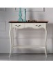 MOBILI 2G - Consolle classica 2 cassetti legno bianco shabby bicolore 88X33x79 VISTA FRONTALE