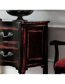 MOBILI 2G - Cassettiera 2 cassetti Legno nero Shabby chic 92x44x79 VISTA FRONTALE