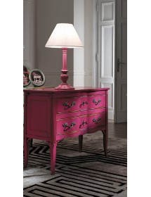 MOBILI 2G - Cassettiera 2 cassetti Legno rosa Shabby chic 92x44x79 VISTA FRONTALE