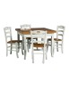 MOBILI 2G - Set tavolo legno 100x100 allungabile bicolore + 4 sedie legno seduta legno bicolore VISTA FRONTALE