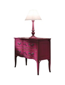 MOBILI 2G - Cassettiera 2 cassetti Legno rosa Shabby chic 92x44x79 VISTA FRONTALE