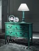 MOBILI 2G - Cassettiera 2 cassetti Legno verde Shabby chic 92x44x79 VISTA FRONTALE
