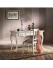 MOBILI 2G - Scrivania classica 3 cassetti legno bianco shabby 130X70x78 VISTA FRONTALE