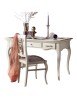 MOBILI 2G - Scrivania classica 3 cassetti legno bianco shabby 130X70x78 VISTA FRONTALE