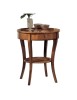 MOBILI 2G - Tavolino rotondo classico 1 cassetto legno bassano 61X61x72 vista frontale