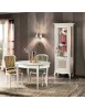 MOBILI 2G - Tavolo ovale allungabile Legno bianco shabby 80x110x79 VISTA FRONTALE