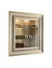 MOBILI 2G - Pensile bacheca anta vetro legno shabby bianco oro 90x19x90 vista frontale