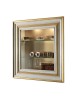 MOBILI 2G - Pensile bacheca anta vetro legno shabby bianco oro 90x19x90 vista frontale