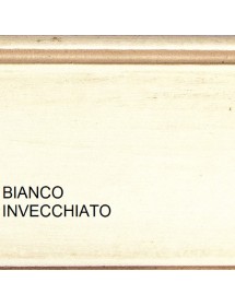 MOBILI 2G - Pensile bacheca anta vetro legno shabby bianco oro 90x19x90 vista frontale bianco invecchiato