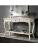 MOBILI 2G - Consolle 1 cassetto legno bianco oro shabby 135X47x80 vista frontale