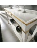 MOBILI 2G - Consolle 1 cassetto legno bianco oro shabby 135X47x80 vista frontale