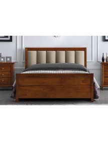 MOBILI 2G - Camera in legno massello arte povera tinta noce finitura bassano vista frontale