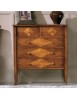 MOBILI 2G - Cassettiera 5 cassetti Classica intarsio Legno bassano 88x43x95 VISTA FRONTALE