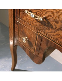 MOBILI 2G - Cassettiera 5 cassetti Classica Legno radica di frassino 81x36x81 vista frontale