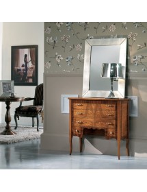 MOBILI 2G - Cassettiera 5 cassetti Classica Legno radica di frassino 81x36x81 vista frontale