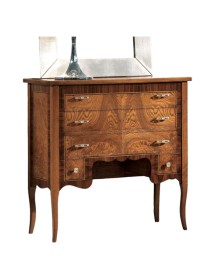 MOBILI 2G - Cassettiera 5 cassetti Classica Legno radica di frassino 81x36x81 vista frontale