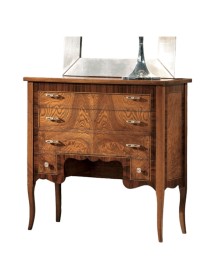 MOBILI 2G - Cassettiera 5 cassetti Classica Legno radica di frassino 81x36x81 vista frontale