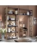 MOBILI 2G - Libreria classica crociera legno frassino shabby 229X43X225 vista frontale