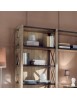 MOBILI 2G - Libreria classica crociera legno frassino shabby 229X43X225 vista frontale