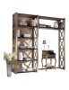 MOBILI 2G - Libreria classica crociera legno frassino shabby 229X43X225 vista frontale