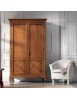 MOBILI 2G - Armadio classico 2 porte intarsiate Legno bassano 126x62x207 vista frontale