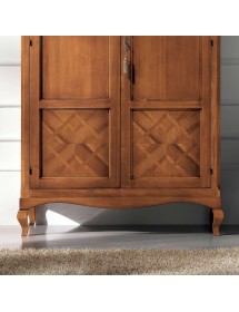 MOBILI 2G - Armadio classico 2 porte intarsiate Legno bassano 126x62x207 vista frontale intarsi