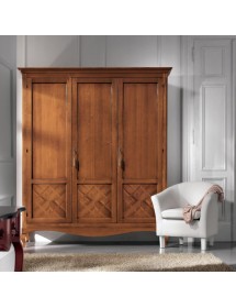 MOBILI 2G - Armadio classico 3 porte intarsiate Legno bassano 190x62x220 vista frontale