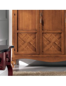 MOBILI 2G - Armadio classico 3 porte intarsiate Legno bassano 190x62x220 vista frontale