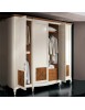 MOBILI 2G - Armadio classico 4 porte intarsiate Legno bicolore shabby 286x65x255 vista frontale aperto