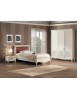 MOBILI 2G - Armadio classico 3 porte paglia di vienna Legno bianco shabby 190x62x220 vista frontale