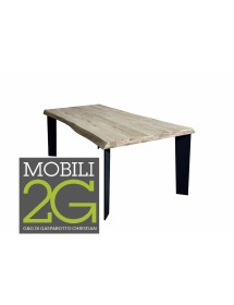 MOBILI 2G - TAVOLO MASSELLO NODO APERTO 180X90 SP. 6 cm  FISSO MOD.790