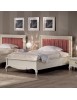 MOBILI 2G - Letto una piazza e mezza Classico Legno Bianco shabby 140 vista frontale