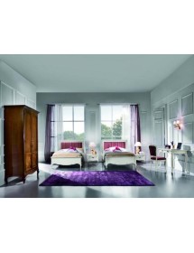 MOBILI 2G - Letto una piazza e mezza Classico Legno Bianco shabby 140 vista frontale