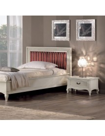 MOBILI 2G - Comodino 1 cassetto paglia di vienna Legno Shabby 62x43x41 vista frontale