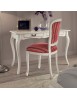 MOBILI 2G - Scrivania 2 cassetti legno bianco shabby 120X60x77 vista frontale