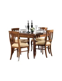 MOBILI 2G - Tavolo quadrato allungabile classico legno bassano 110X110x80 vista frontale