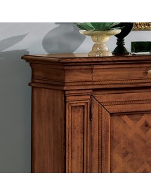 MOBILI 2G - Credenza classica 2 porte 3 cassetti legno bassano intarsio 215X56x117 vista frontale