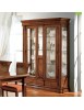 MOBILI 2G - Vetrina classica 2 porte 3 cassetti intarsio legno bassano 161X50x216 vista frontale